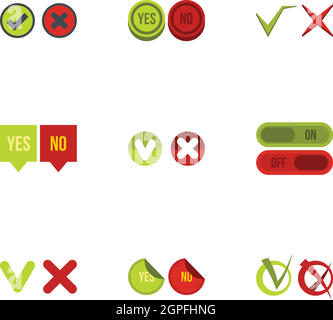 Klick und Auswahl Icons Set, flachen Stil Stock Vektor