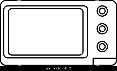 Mikrowelle-Symbol, Umriss-Stil Stock Vektor
