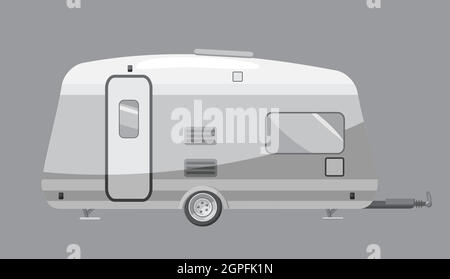 Wohnmobil-Symbol, grauen Stil Monochrom Stock Vektor