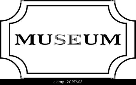 Zeichen-Museum-Symbol, Umriss-Stil Stock Vektor