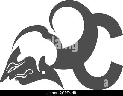 Javanische Puppe Symbol mit Buchstaben Logo Design Vektor Illustration Stock Vektor