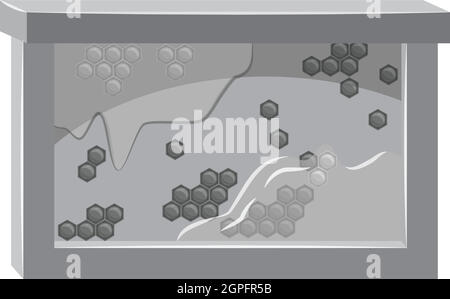 Bienen Waben monochromen Stil Symbol, grau Stock Vektor