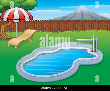 Swimmingpool im Sommer Stock Vektor