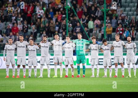 Warschau, Polen. September 2021. Team von Legia Warszawa gesehen während der polnischen PKO Ekstraklasa League Spiel zwischen Legia Warszawa und Rakow Czestochowa im Marschall Jozef Pilsudski Legia Warschau Municipal Stadium.Final Score; Legia Warszawa 2:3 Rakow Czestochowa. (Foto von Mikolaj Barbanell/SOPA Images/Sipa USA) Quelle: SIPA USA/Alamy Live News Stockfoto