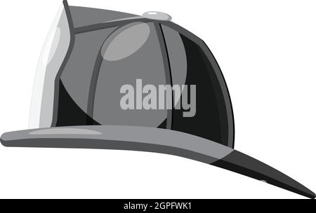 Feuerwehr Helm Symbol, grauen monochromen Stil Stock Vektor