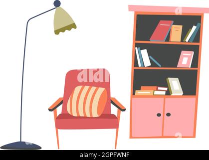 Wohnzimmer Möbel und Dekor Komposition Vektor Stock Vektor