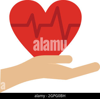 Herz-Logo, flachen Stil Stock Vektor