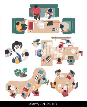 Leute diskutieren über die Gründung von Projekten, Unternehmensstrategie, Vektordarstellung. Meeting, Konferenz, Brainstorming. Stock Vektor