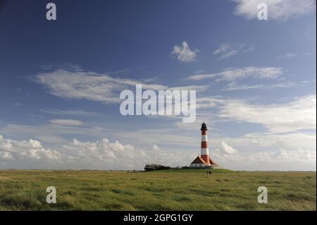 Sankt Peter-Ording (nordfriesisch St. Peter-Urden) Leuchtturm Westerheversand Stockfoto