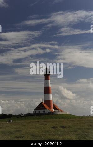 Sankt Peter-Ording (nordfriesisch St. Peter-Urden) Leuchtturm Westerheversand Stockfoto