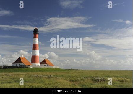 Sankt Peter-Ording (nordfriesisch St. Peter-Urden) Leuchtturm Westerheversand Stockfoto