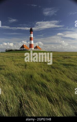 Sankt Peter-Ording (nordfriesisch St. Peter-Urden) Leuchtturm Westerheversand Stockfoto