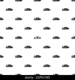 Cargo Schiff Muster, einfachen Stil Stock Vektor