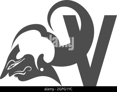 Javanische Puppe Symbol mit Buchstaben Logo Design Vektor Illustration Stock Vektor