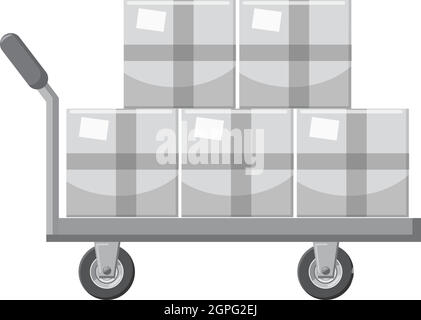 LKW mit Boxen Symbol, grauen Stil Monochrom Stock Vektor