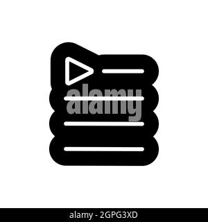 Vektor-Glyphe für Musik-Wiedergabeliste Stock Vektor