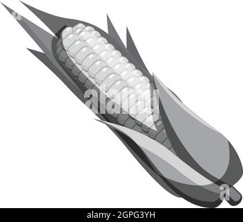 Maiskolben-Symbol, grauen Stil Monochrom Stock Vektor