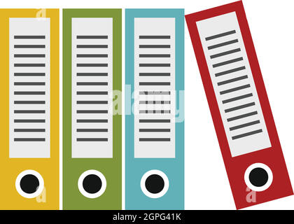 Ordner-Symbol, flachen Stil Stock Vektor