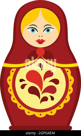 Matrioshka Symbol, flachen Stil Stock Vektor