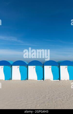 Cabines de Plage de Malo les Bains, Frankreich, Nord, été Stockfoto