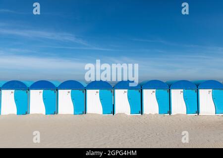 Cabines de Plage de Malo les Bains, Frankreich, Nord, été Stockfoto