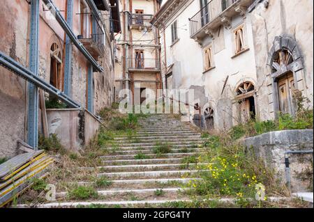 Fossa (Aq), Italien 25/09/2021: Die Stadt wurde nach dem Erdbeben verlassen. © Andrea Sabbadini Stockfoto