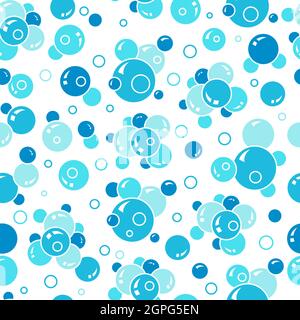 Muster kochender Blasen. Wasser Flüssigkeit Kugeln Seife Schaum Vektor nahtlose Hintergrund Stock Vektor
