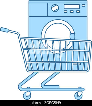 Einkaufswagen Mit Waschmaschinensymbol Stock Vektor