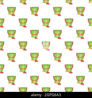 Kinder Eimer mit Schaufel Muster, Cartoon-Stil Stock Vektor