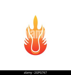 Design-Vorlage für „Hot Flame Fire“-Vektor-Symbol-Illustration Stockfoto