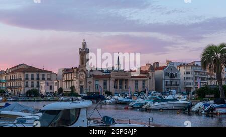 Am frühen Abend in Sète, in Hérault, in der französischen Stadt Stockfoto