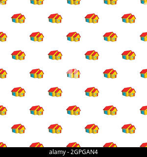 Großes Haus mit Garage Muster, Cartoon-Stil Stock Vektor