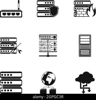 Symbole Computersatz, einfachen Stil Stock Vektor