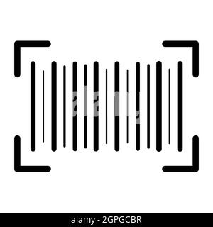 Barcode-Symbol. Supermarkt Produkt-ID-Code. Vektorsymbol auf Weiß isoliert. Stock Vektor