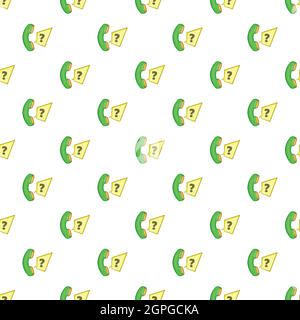 Mobilteil mit Frage Zeichen Muster, Cartoon-Stil Stock Vektor