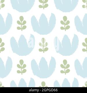 Nahtloses Muster mit handgezeichneten Blüten. Vektordesign. Stock Vektor