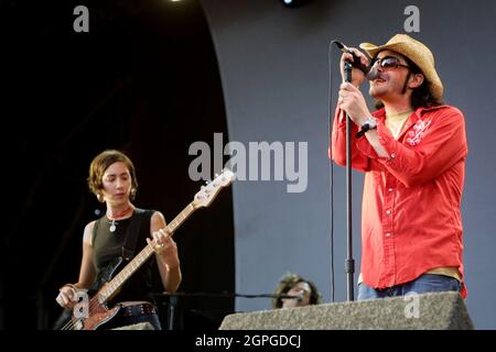 Tim Burgess, V2003, Hylands Park, Chelmsford, Essex, Großbritannien - 17. August 2003 Stockfoto