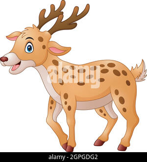 Vektor-Illustration von Cute Hirsch Cartoon Stock Vektor