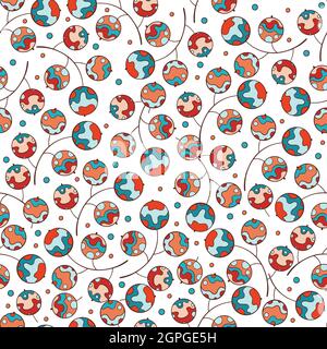 Winter Weihnachten nahtlose Muster Umriss Hand gezeichnet Vektor. Weihnachtstanne. Weihnachtsdesign Stock Vektor