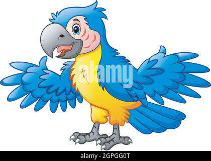 Vektor-Illustration von Cute Papagei Cartoon Stock Vektor