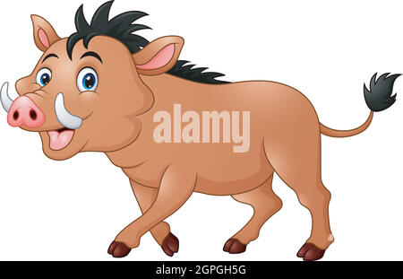 Vektor-Illustration der Wildschwein-cartoon Stock Vektor