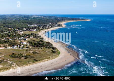 Frankreich, Charente Maritime, St Georges d'Oleron, Pointe de Chaucre und Pointe de Chardonniere (Luftaufnahme) Stockfoto