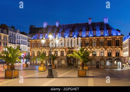 Frankreich, Nord, Lille, alte Börsenansicht vom Theaterplatz Stockfoto