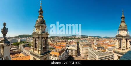 Ungarn, Budapest, von der UNESCO zum Weltkulturerbe erklärt, Pest-Viertel, St.-Stephans-Basilika (Szent Istvan bazilika), Blick vom Glockenturm Stockfoto