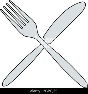 Symbol Für Gabel Und Messer Stock Vektor