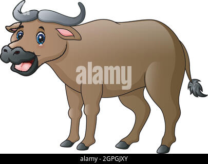 Vektor-Illustration von Cute Büffel Cartoon Stock Vektor