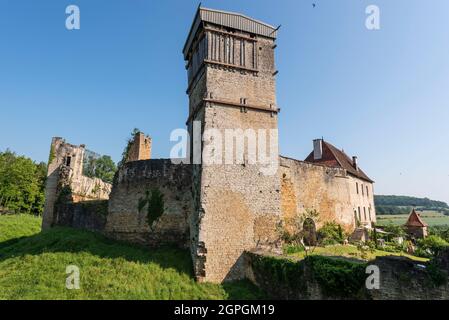 Frankreich, Haute Saone, Oricourt, mittelalterliche Burg von Oricourt aus dem 12. Jahrhundert Stockfoto