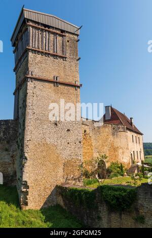 Frankreich, Haute Saone, Oricourt, mittelalterliche Burg von Oricourt aus dem 12. Jahrhundert Stockfoto