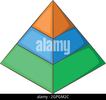 Geschichtete Pyramide Symbol, Cartoon-Stil Stock Vektor