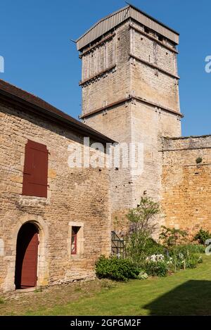 Frankreich, Haute Saone, Oricourt, mittelalterliche Burg von Oricourt aus dem 12. Jahrhundert Stockfoto